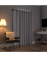 Tresello Tonal Texture Draft Shield Fleece Insulated 100% Blackout Grommet Curtain Panel