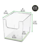 mDesign Plastic Bathroom Storage Organizer Bin with Open Front - Pack