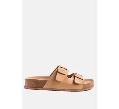 Womens Minata Platform Buckled Slide Sandals