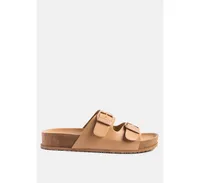 Womens Minata Platform Buckled Slide Sandals