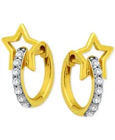 Giani Bernini Cubic Zirconia Interlocking Star & Circle Hoop Earrings in 18k Gold-Plated Sterling Silver, Created for Macy's