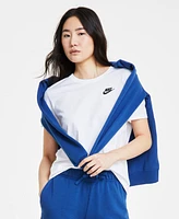 Nike Women's Sportswear Club French Terry Graphic Crewneck Fleece Sweatshirt