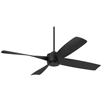 56" Grand Milano Modern Industrial Outdoor Ceiling Fan with Remote Control Black Damp Rated for Patio Exterior House Home Porch Gazebo Garage Barn
