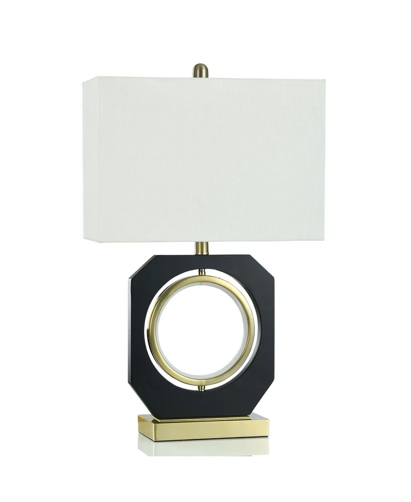 26.25" Metro Gold Bold Black and Open Circle Table Lamp