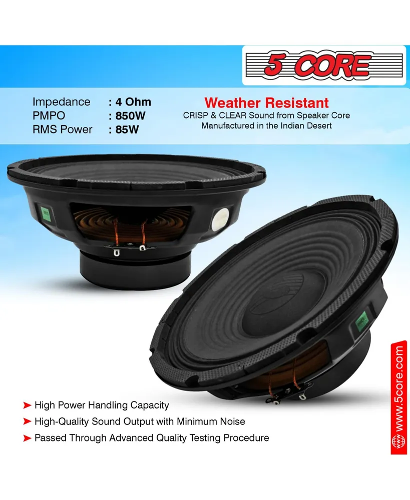 5 Core 10 Inch Subwoofer 85W Rms Full Range Pro Audio Speaker 4 Ohm Car Subwoofers 1" Ccaw Voice Coil Sub Woofer w 23 oz. Magnet for Car Rv DJs Home T