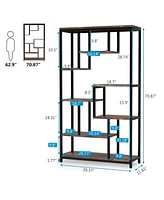 Tribesigns 6-Tier Indoor Plant Stand, 70.86-Inch Tall Industrial Plant Stand Heavy-Duty Freestanding Display Shelf for Indoor, Balcony, Garden (Rustic