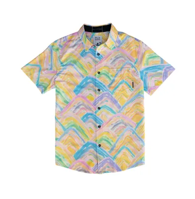 Baja Llama Men's Rainbow Mountains - 7-seas Button Up Shirt