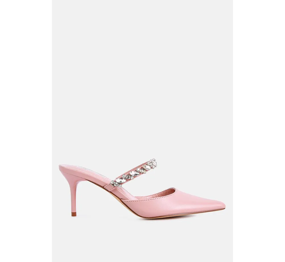 Women Star Secret Diamante Embellished Mules