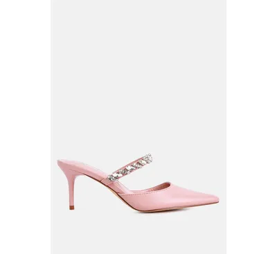 Women Star Secret Diamante Embellished Mules