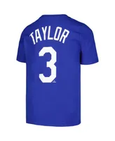 Big Boys Nike Chris Taylor Royal Los Angeles Dodgers Player Name and Number T-shirt