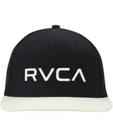 Men's Rvca Black, White Twill Ii Snapback Hat