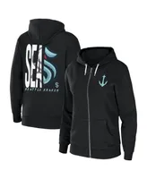 Women's Wear by Erin Andrews Black Seattle Kraken Sponge Fleece Full-Zip Hoodie