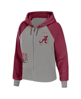 Women's Wear by Erin Andrews Gray Alabama Crimson Tide Raglan Full-Zip Hoodie