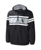 Men's G-iii Sports by Carl Banks Black Chicago White Sox Game Score Quarter-Zip Windbreaker