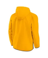 Men's Fanatics Gold Nashville Predators Flagrant Foul Anorak Raglan Half-Zip Hoodie Jacket