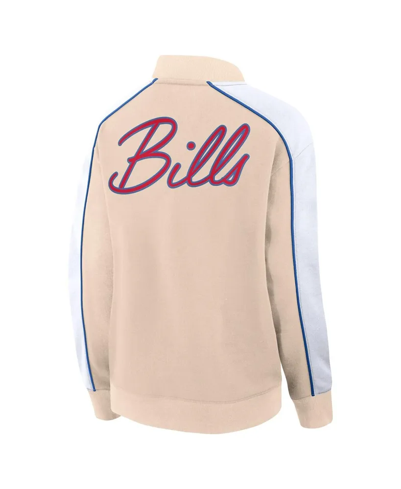 Women's Fanatics Tan Buffalo Bills Lounge Full-Snap Varsity Jacket