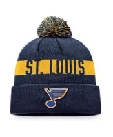 Men's Fanatics Navy St. Louis Blues Fundamental Patch Cuffed Knit Hat with Pom