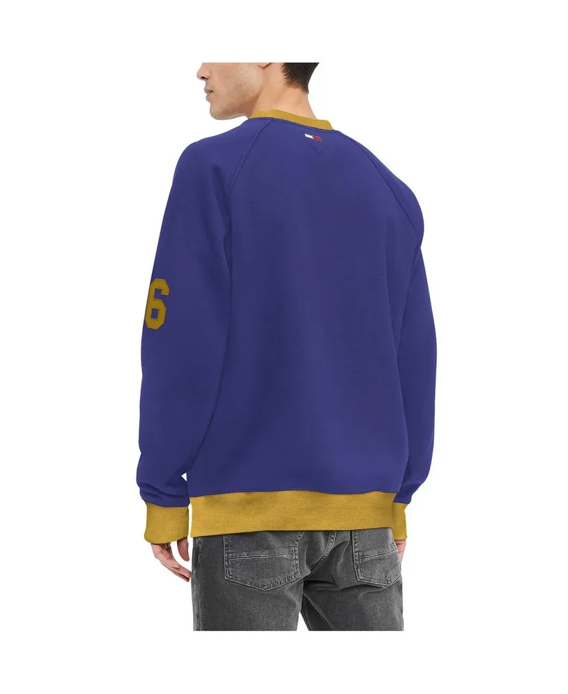 Men's Tommy Hilfiger Purple Baltimore Ravens Reese Raglan Tri-Blend Pullover Sweatshirt