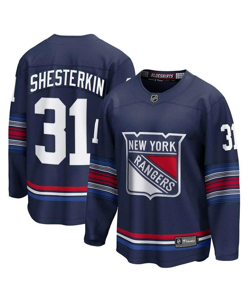 Men's Fanatics Igor Shesterkin Navy New York Rangers Alternate Premier Breakaway Player Jersey