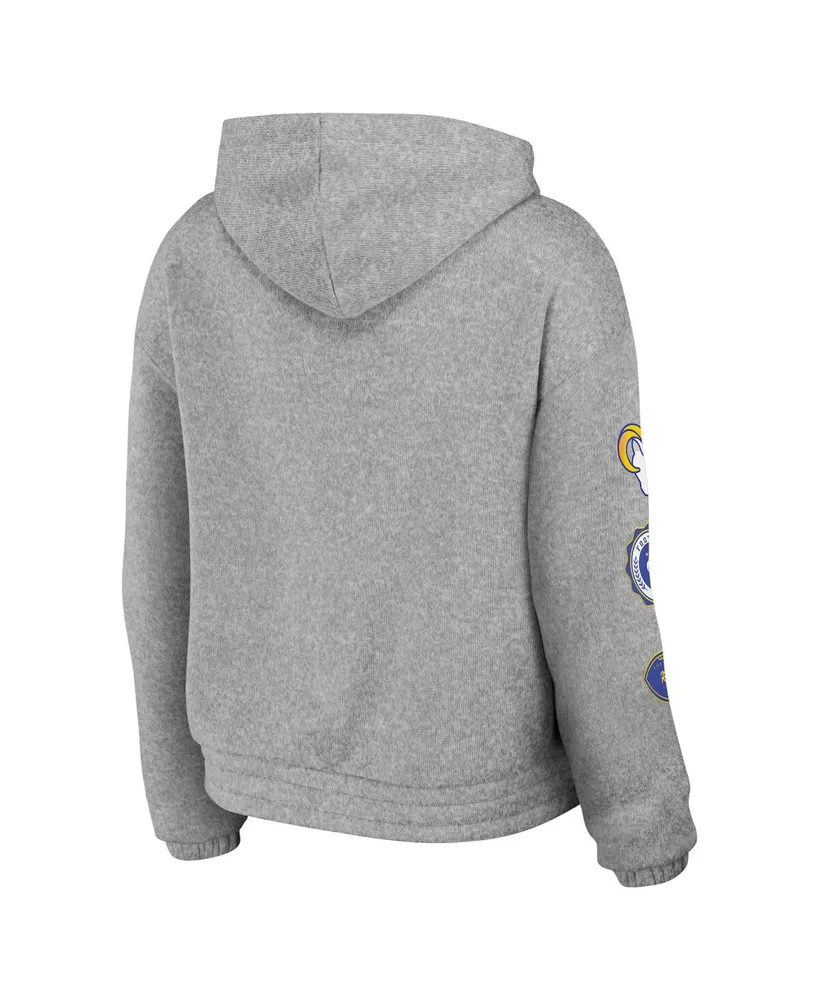 Women's Wear by Erin Andrews Heather Gray Los Angeles Rams Full-Zip Hoodie