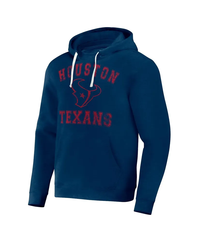 Men's Nfl x Darius Rucker Collection by Fanatics Navy Distressed Houston Texans Coaches Pullover Hoodie