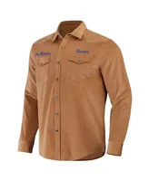 Men's Nfl x Darius Rucker Collection by Fanatics Tan Los Angeles Rams Western Full-Snap Shirt