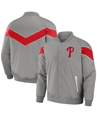 Men's Darius Rucker Collection by Fanatics Gray Philadelphia Phillies Baseball Raglan Full-Snap Jacket