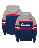 Big Boys Mitchell & Ness Gray Washington Capitals Head Coach Pullover Hoodie