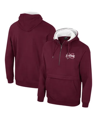 Men's Colosseum Maroon Mississippi State Bulldogs Half-Zip Hoodie