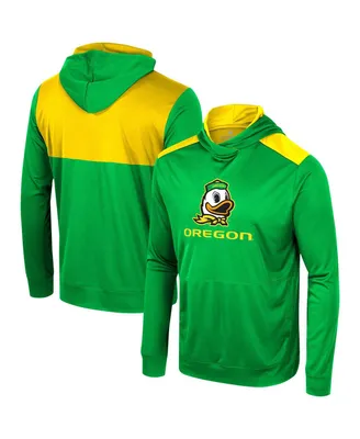 Men's Colosseum Green Oregon Ducks Warm Up Long Sleeve Hoodie T-shirt