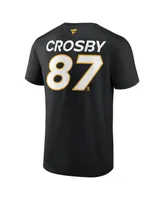 Men's Fanatics Sidney Crosby Black Pittsburgh Penguins Authentic Pro Prime Name and Number T-shirt