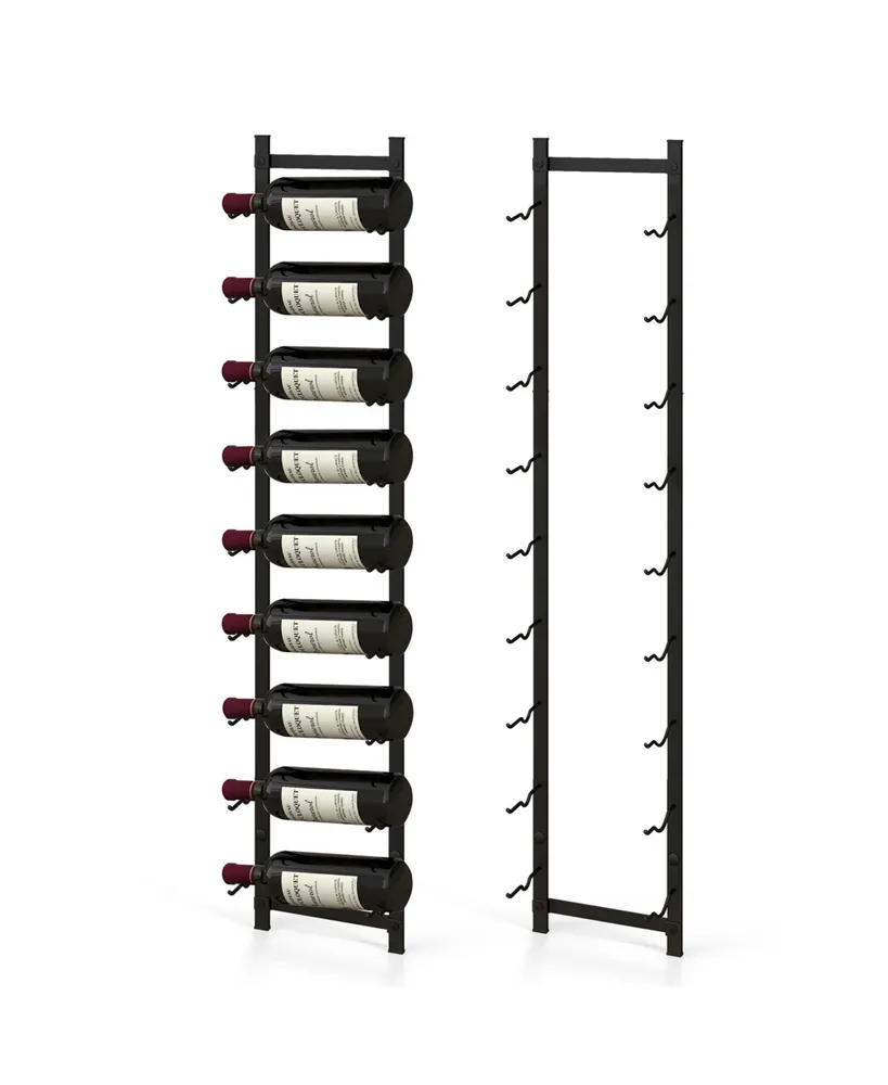 9-Bottle Rustproof Wall-Mounted Wine Rack