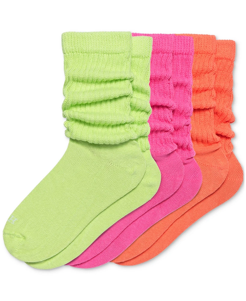 Hue Women's Neon 3-Pk. Slouch Socks
