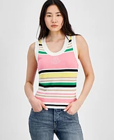 Tommy Hilfiger Women's Striped Round-Neck Sleeveless Sweater