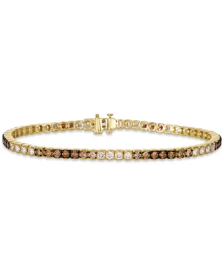 Le Vian Ombre Chocolate Ombre Diamond Tennis Bracelet (3-1/2 ct. t.w.) in 14k Rose Gold (Also Available in White Gold or Yellow Gold)