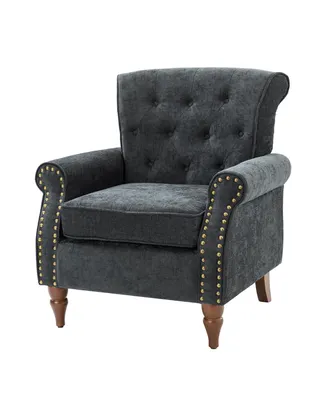 Nivison Modern Small Accent Chair with Nailhead Trim Space Saving