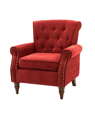 Nivison Modern Small Accent Chair with Nailhead Trim Space Saving