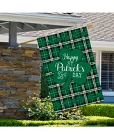 Happy St. Patrick's Day Plaid Outdoor House Flag 28" x 40" (Poles Not Included)