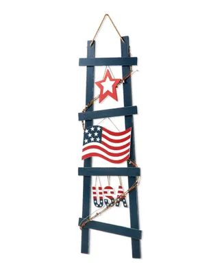 Glitzhome 36" H Patriotic, Americana Ladder-Shaped "Usa" Porch Decor