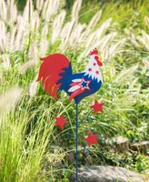 Glitzhome 35.75" H Patriotic, Americana Metal Rooster Yard Stake