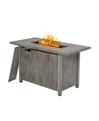 43 Inch 50 000 Btu Propane Fire Pit Table with Removable Lid-Grey