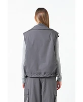 Women's Snap Button Boxy Vest