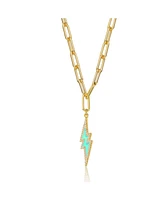 Gigi Girl Elegant Young Adults 14K Gold Plated with Colored Cubic Zirconia Charm Necklace