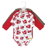 Hudson Baby Baby Girls Cotton Long-Sleeve Bodysuits 3pk