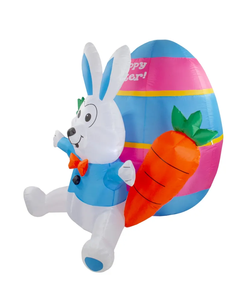 Northlight 4' Inflatable Lighted Easter Rabbit with Carrots Outdoor Decoration