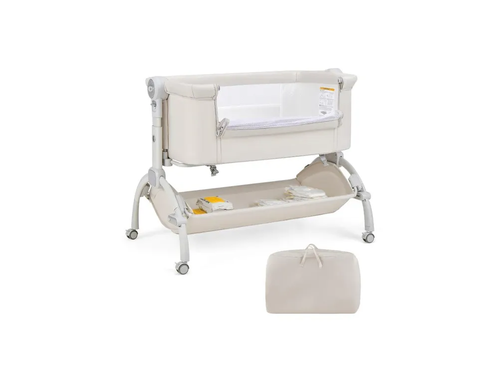 3-in-1 Baby Bassinet with Double-Lock Design and Adjustable Heights