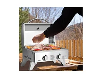 2 Burner Portable Stainless Steel Bbq Table Top Grill for Outdoors