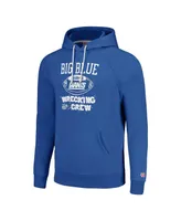 Men's and Women's Homage Royal New York Giants Hyperlocal Raglan Pullover Hoodie