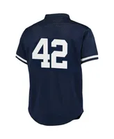 Men's Mitchell & Ness Mariano Rivera Navy New York Yankees Cooperstown Collection Big and Tall Mesh Batting Practice Jersey