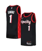 Men's Nike Anfernee Simons Black Portland Trail Blazers Swingman Player Jersey - City Edition